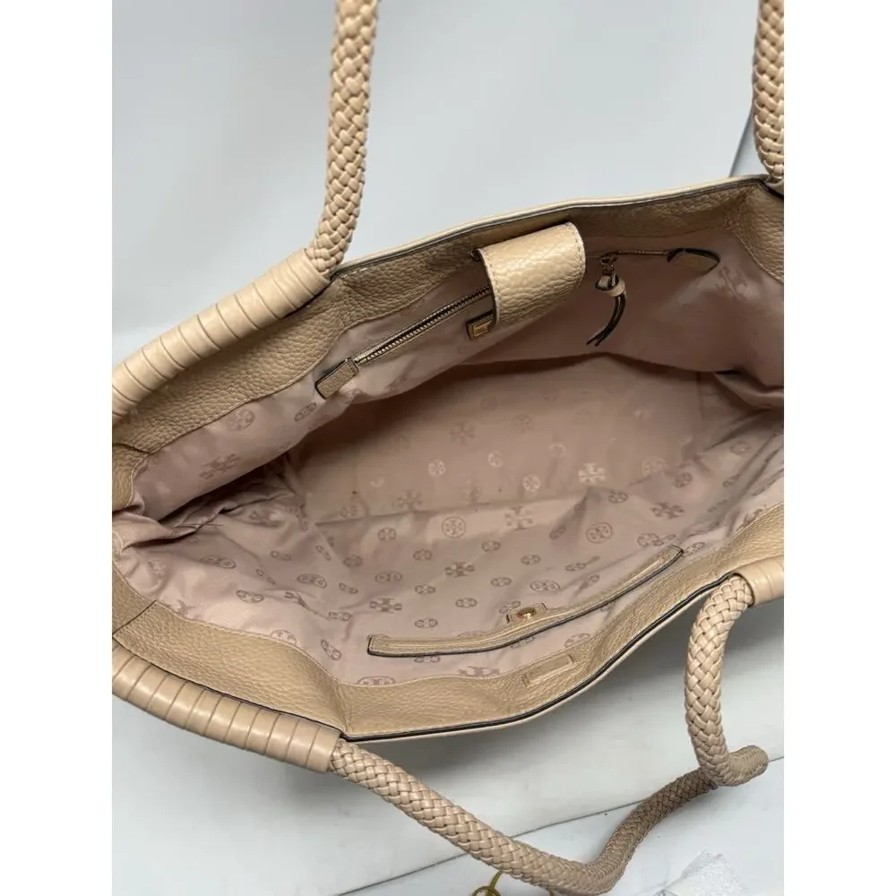 NEW TORY BURCH LEATHER TAYLOR TOTE DEVON SAND NEW WITH TAGS - Picture 6 of 11